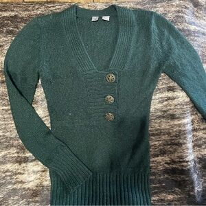 BKE Green V-Neck Sweater